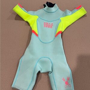 Billabong Neon Green and Pink Wetsuit
